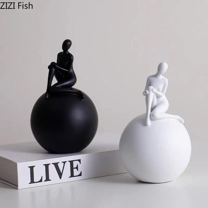 Decorbites™ Geometrische Basis-Charakter-Statue-Dekoration – Harz-Skulptur für ästhetische Raumornamente