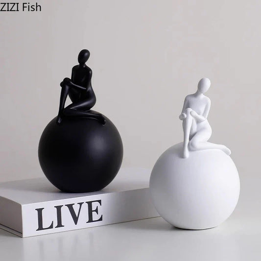 Decorbites™ Geometrische Basis-Charakter-Statue-Dekoration – Harz-Skulptur für ästhetische Raumornamente