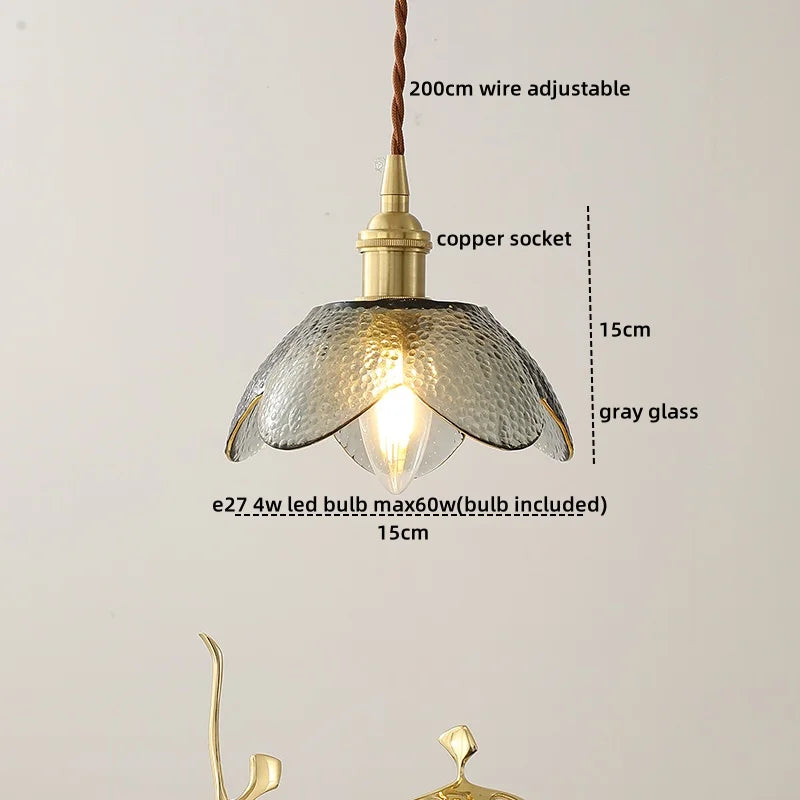 Decorbites™ Glas-Kupfer-LED-Hängeleuchte: Nordische Pendelleuchte, Wohnzimmer Schlafzimmer Couch-Tisch-Schalter