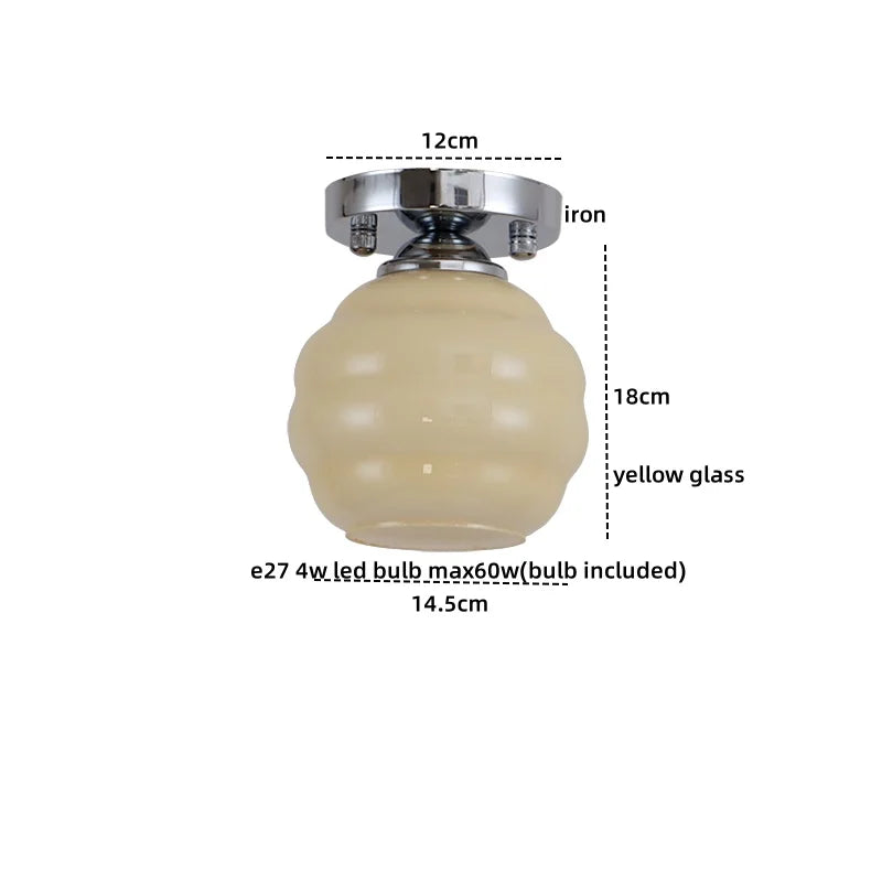 Decorbites™ Cremiges Glas-Eisen-LED-Deckenleuchte – Moderne Innenbeleuchtung