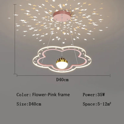 Decorbites™ Wolkenblumen-LED-Kronleuchter: Dekoratives Sternenhimmel-Beleuchtungsarmatur für das Kinderzimmer