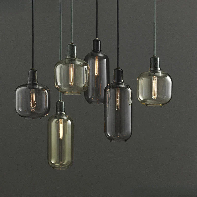 Decorbites™ Industrielle Buntglas-Hängeleuchte LED Pendellampe für Ess- und Wohnzimmer