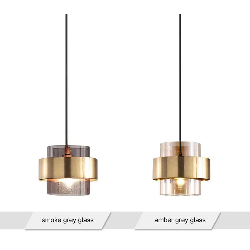 Modern Glass Pendant Light With Brass Finish