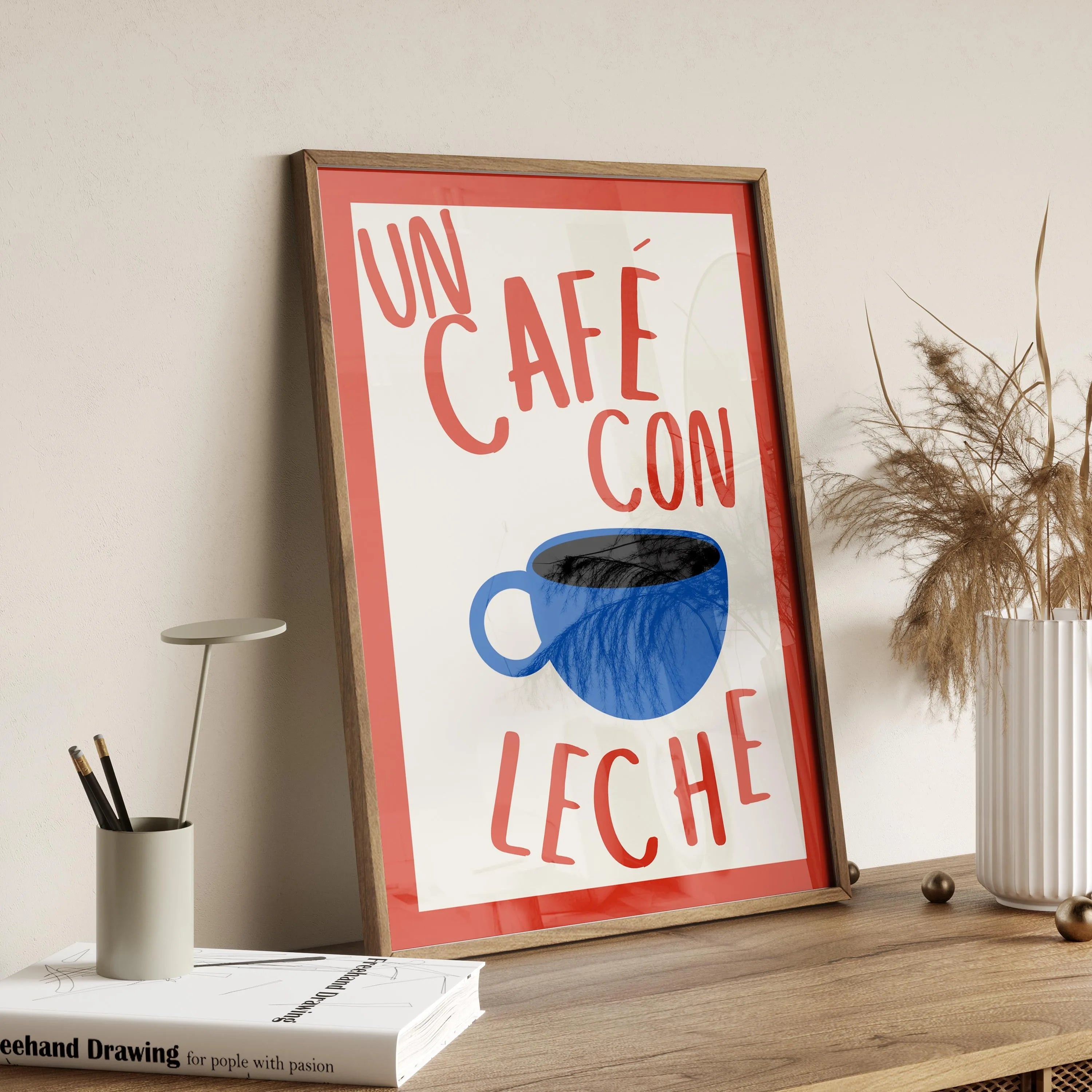 But First Cafecito Quotation Canvas Print Minimalist Matcha Club Spanish Wall Art Poster for Modern Living Room Cafe Home Decor