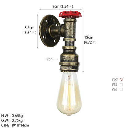 Decorbites™ Industrielle Eisen-Wandlampe Vintage-Loft-Licht E27 LED-Wandlampen