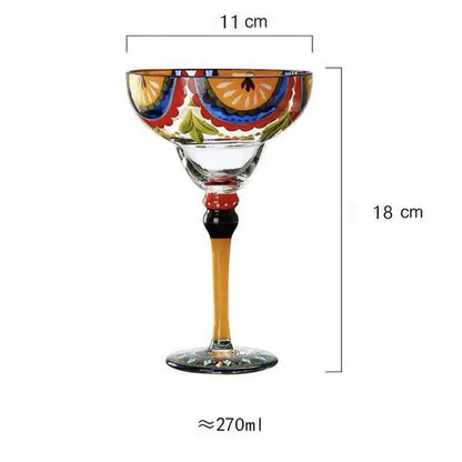 Decorbites™ Handgefertigtes Buntes Set Margarita-Weingläser für Hausbar, Hochzeitsfeier Trinkgeschirr