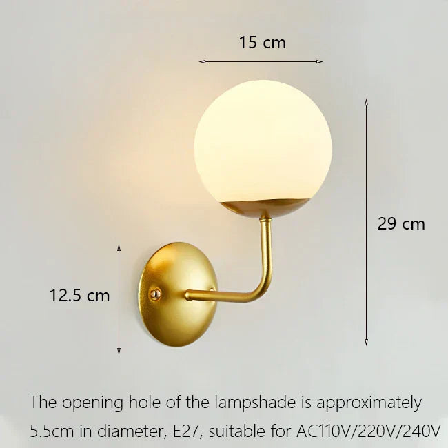 Decorbites™ Eisen-Wandlampe mit Glasball, elegante Wandlampe für Treppen und Lesen im Zuhause