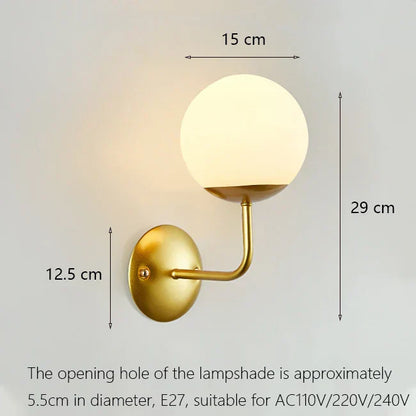 Decorbites™ Eisen-Wandlampe mit Glasball, elegante Wandlampe für Treppen und Lesen im Zuhause