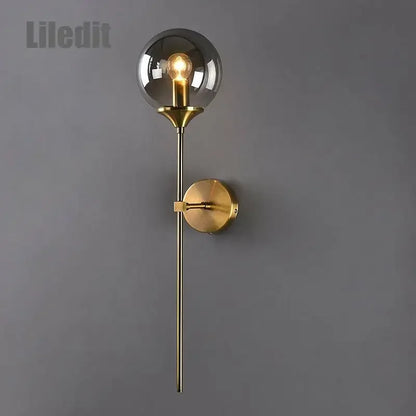 Decorbites™ Goldene Glasball-Wandlampe: Moderner Nordischer Stil für Nachttisch- und Wohnzimmerbeleuchtung
