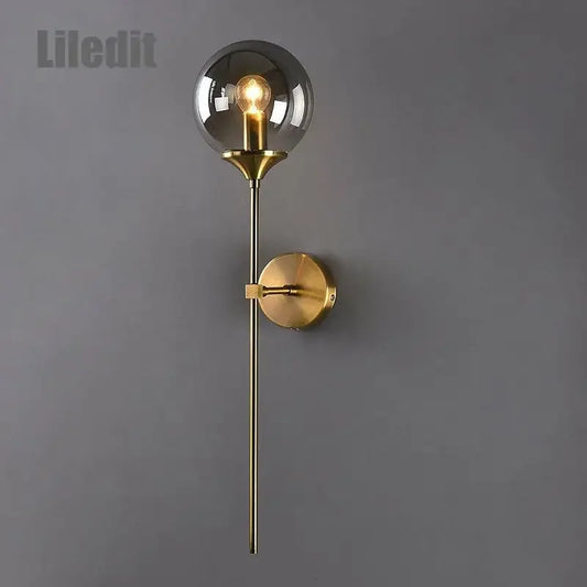 Decorbites™ Goldene Glasball-Wandlampe: Moderner Nordischer Stil für Nachttisch- und Wohnzimmerbeleuchtung
