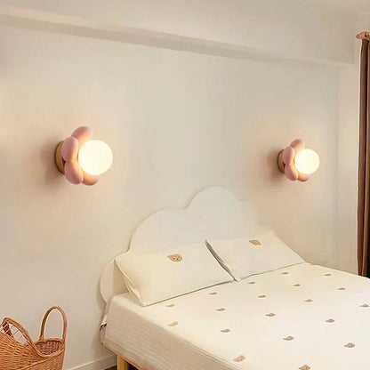 Decorbites™ Kinder Blüten Harz Wandlampe LED G9 Birne Weiß Rosa Kreative Schlafzimmerdekoration