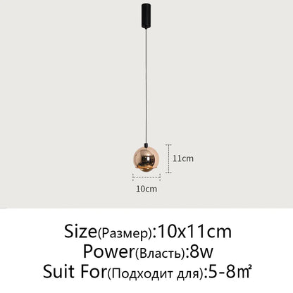 DecorBites™ Gold Metal Luster Pendant for Bedside & Kitchen Island - Minimalist LED Hanging Light