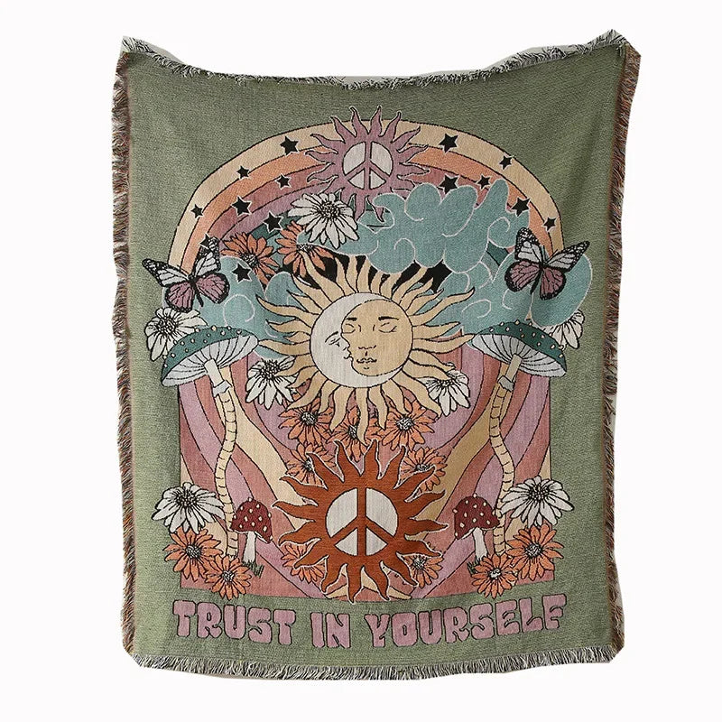 DecorBites™ Double-sided Ethnic Tapestry Sofa Blanket