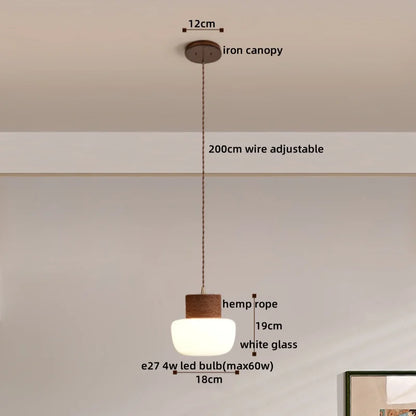 Decorbites™ Hanfseil LED-Hängeleuchte - Nordische Glasleuchte für die Raumdekoration im Haus