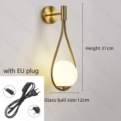 Decorbites™ Glas-Kugel-LED-Wandleuchte – Nordisch Modern Minimalistisch Schlafzimmer-Beleuchtung