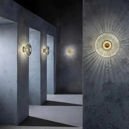 DecorBites™ Glass Ripple LED Wall Lamps for Indoor Home Decoration