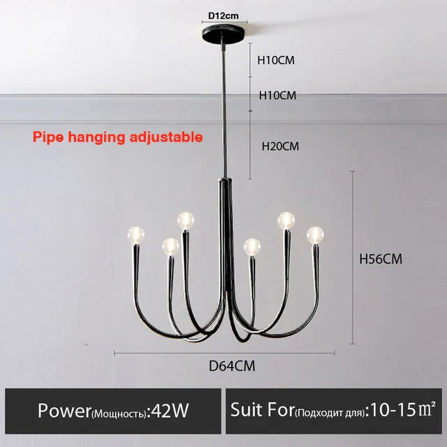 Gold Nordic Metal Chandelier