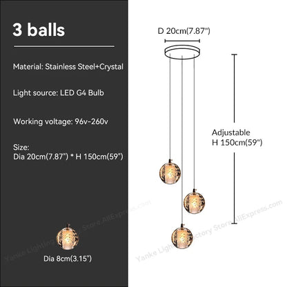 Decorbites™ Kristall-Blase-Ball-Hängeleuchte für Heimdekoration und Gastgewerberäume