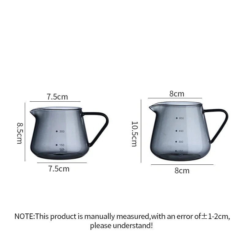 Decorbites™ Glas-Kaffeekanne 400/600 ml - Wiederverwendbare Kaffeekanne für Milch, Saft, Tee