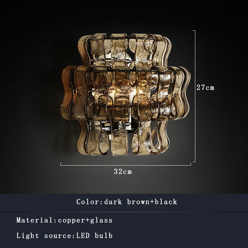 Decorbites™ Dunkelbraune Glas-Wandleuchter, LED-Dekoration für Wohnzimmer, Gang, Nachttisch