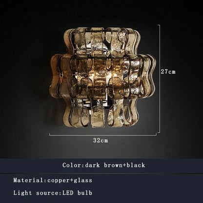 Decorbites™ Dunkelbraune Glas-Wandleuchter, LED-Dekoration für Wohnzimmer, Gang, Nachttisch