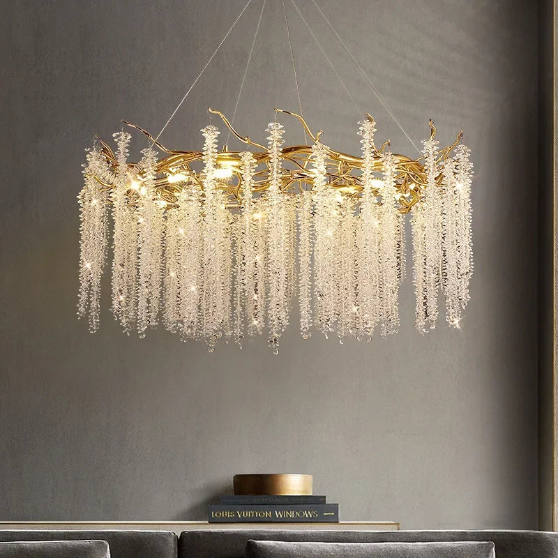 Decorbites™ Kristall-Quasten-Kronleuchter: Luxuriöse LED-Pendantlampen für Wohnzimmer, Halle & Restaurant
