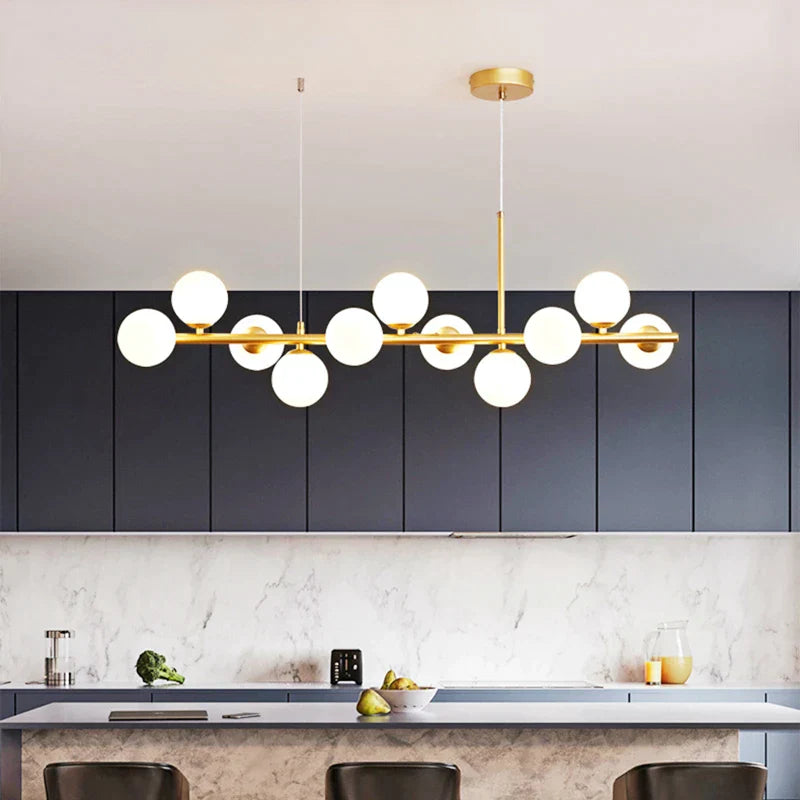 DecorBites™ Gold Glass Ball LED Pendant Light, 11 Heads, Nordic Modern Design