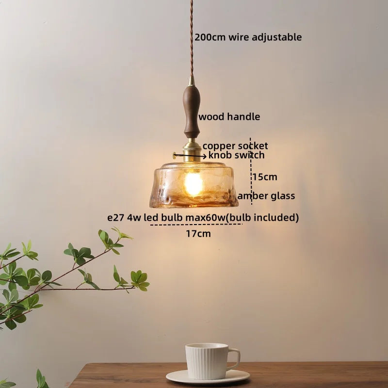 DecorBites™ Glass Copper LED Pendant Lights - Modern Home Decor Hanging Lamp