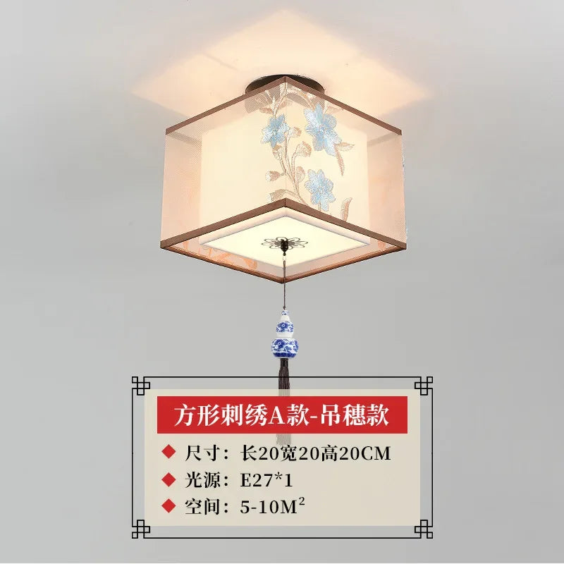 Decorbites™ Lotus Chinesische Kronleuchter Deckenlampe Einfaches Korridor-Gemälde LED-Beleuchtung