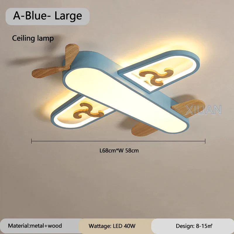Decorbites™ Kinder-Flugzeug-Anhängerleuchten Holz Metall Wandlampen Kinderzimmer Schule LED