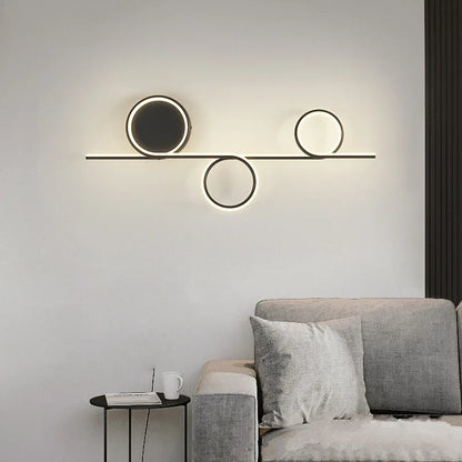 Decorbites™ Kreis Gerade Stange Wandlampe | Moderne Nordische LED Schlafzimmer Wohnzimmer Dekoration