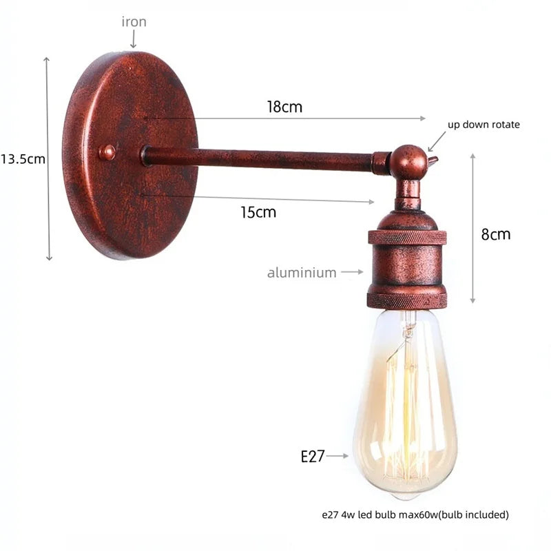Decorbites™ LED-Wandleuchten Badezimmerspiegel Treppenleuchte Industrie Vintage Wandlampe