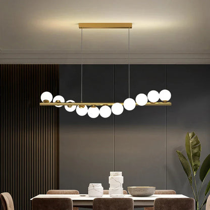 Decorbites™ Glas-Kugel-Gold-Kronleuchter: Nordischer Stil für Esszimmer und Küchenbeleuchtung