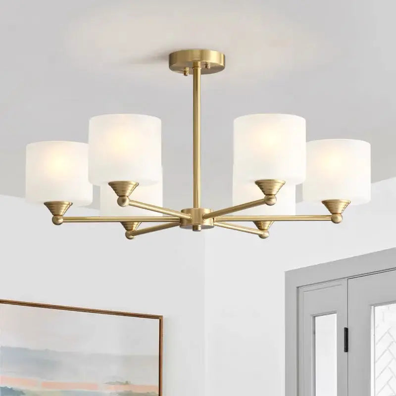 Black Gold Ceiling Chandelier 8-Head 89cm