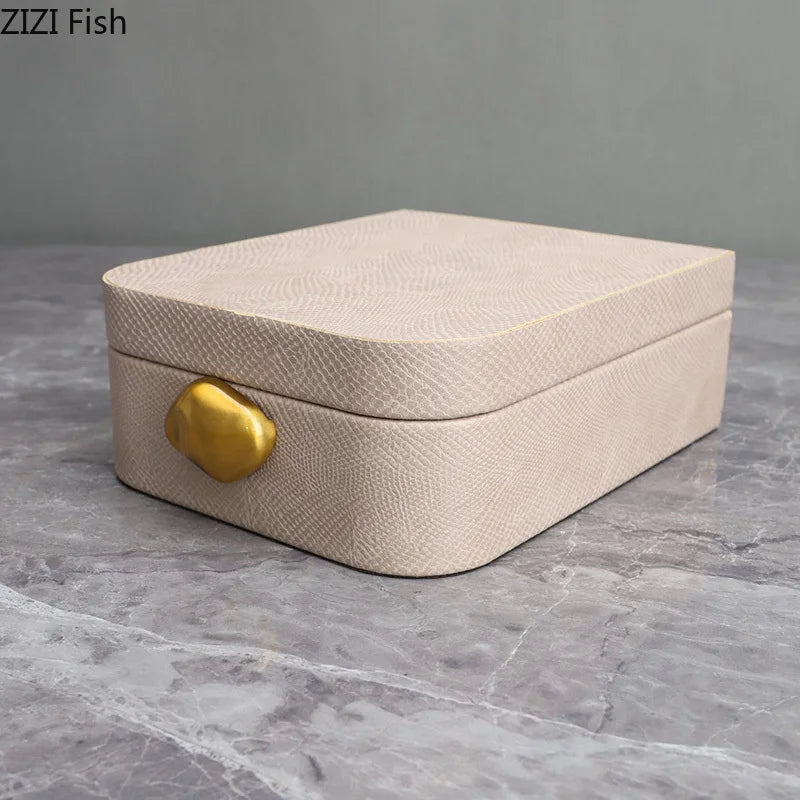 Decorbites™ Leder-Schmuckdose: Stilvolles Dekor und Aufbewahrungsgefäß für den Frisiertisch
