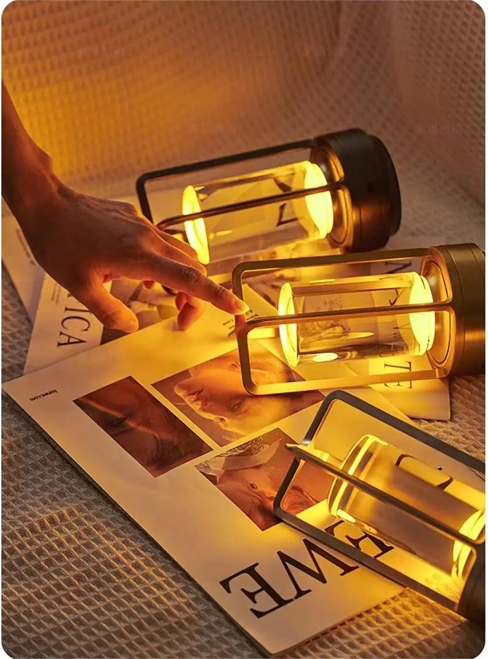 LED kristall tisch lampe Kunststoff Wiederaufladbare touch nacht lampe Schlafzimmer Nachttisch lampe Restaurant dekorative lampe 