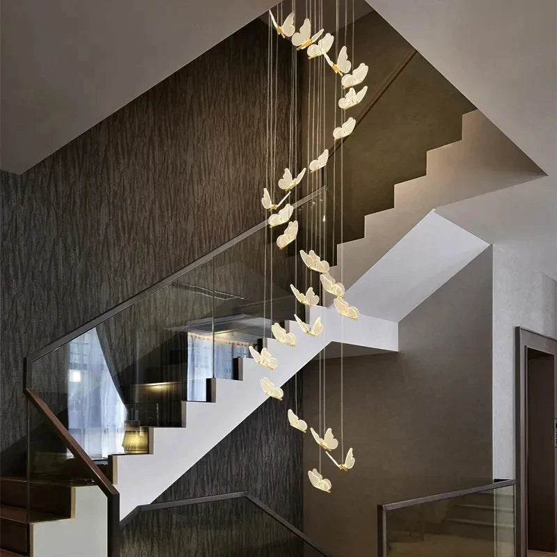 Decorbites™ Gold-LED-Schmetterlingsanhängerleuchten für Zuhause, Treppenhaus, Wohnzimmer, Schlafzimmer-Kronleuchter