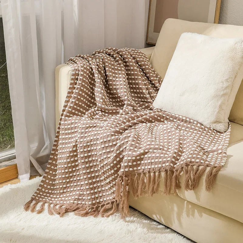 White Nordic Travel Blanket