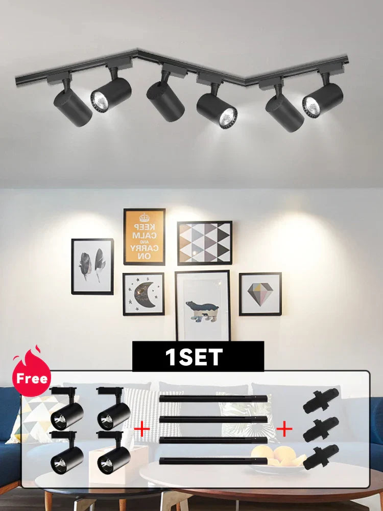 Decorbites™ COB-Hängeleuchter-Schienen-Decken-LED-Scheinwerfer für Wohnzimmer, Laden-Schienenbeleuchtung