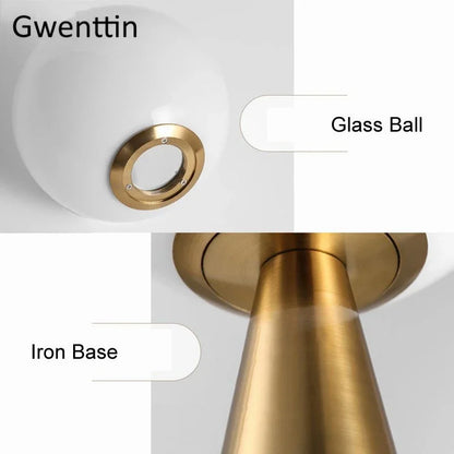 Decorbites™ Gold-Glas-Kugeltischleuchte LED-Schreibtischbeleuchtung Moderne Wohnraumausstattung für Schlafzimmer und Wohnzimmer