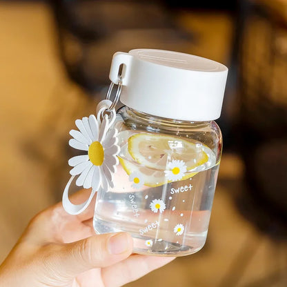 Decorbites™ Gartendaisy-Blüten-Glas-Wasserflasche Tragbarer Becher 350ML