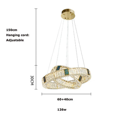 DecorBites™ Golden LED Ring Chandelier for Modern Luxury Living and Dining Spaces