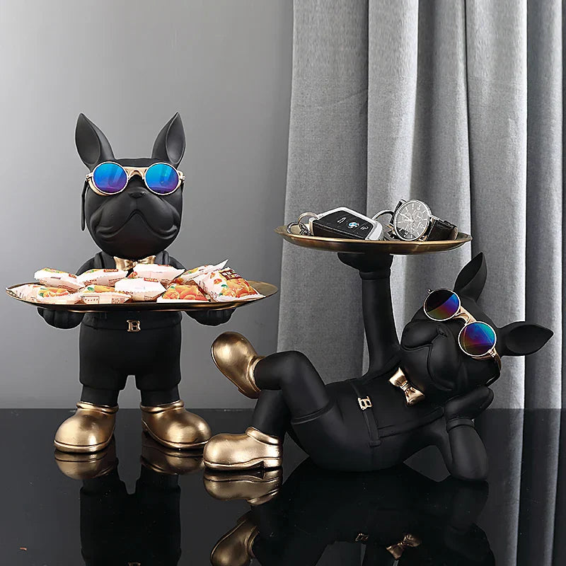 Decorbites™ Französische Bulldogge-Skulptur: Abstrakte Figur & Schlüsselhalter-Ornament