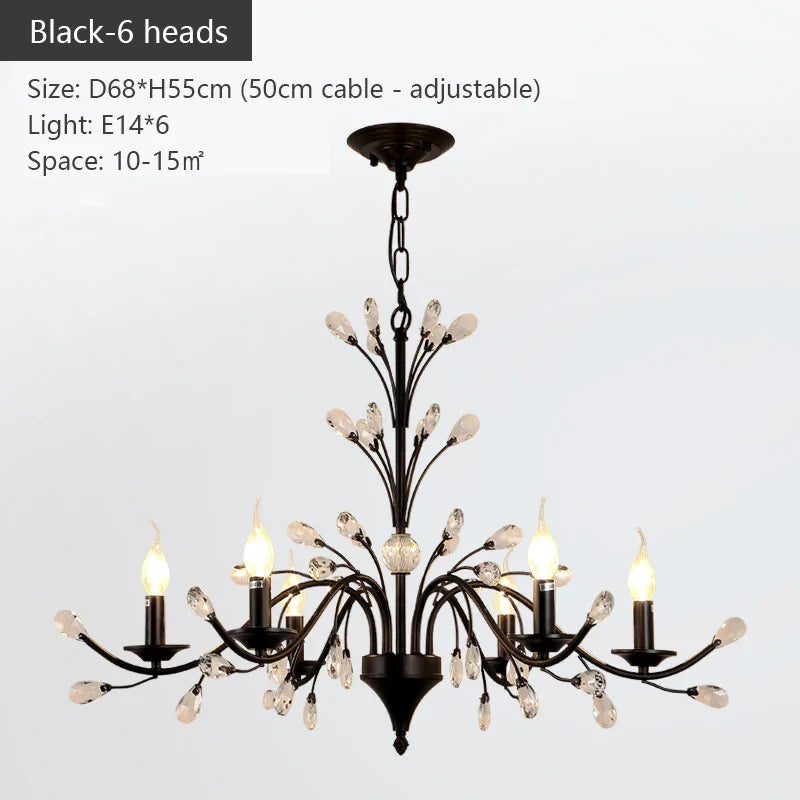 DecorBites™ Crystal LED Chandelier for Home Lighting in Bedroom Living Room Dining Kitchen