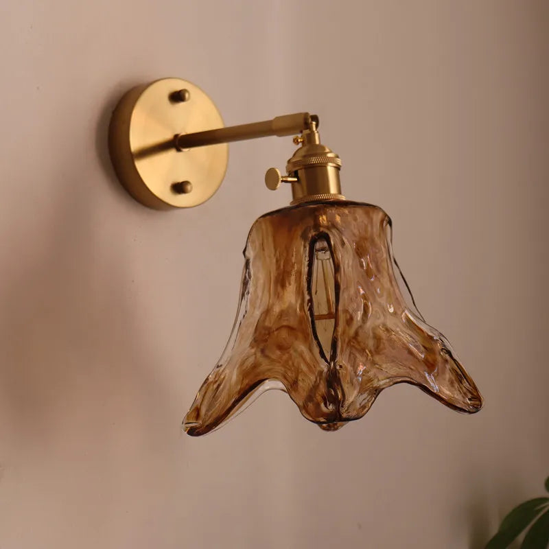 Decorbites™ Japanischer Stil LED Wandlampen Wohnzimmer Couch Balkon Treppenlicht Kupfer Glas