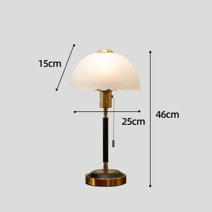 DecorBites™ Cream Glass Mushroom Table Lamp for Warmly Lit Romantic Ambiance