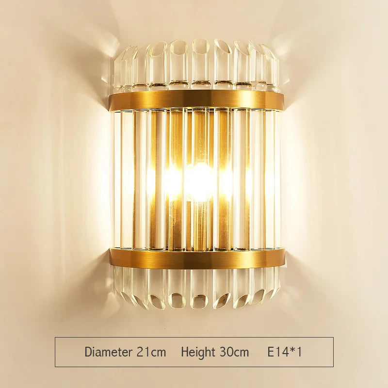 Gold Crystal LED Sconce WG610 Large Design