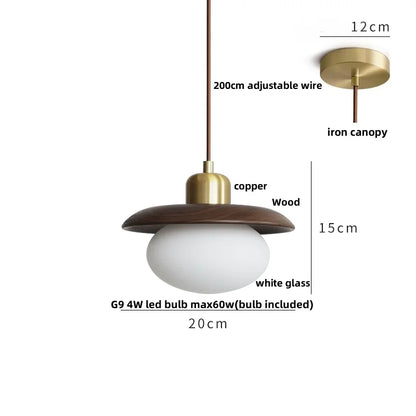 DecorBites™ Glass LED Pendant Lamp Copper Socket for Dining Living Room Decor
