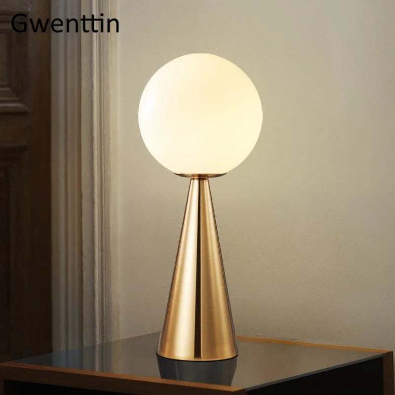 Gold Glass Ball Table Lamp