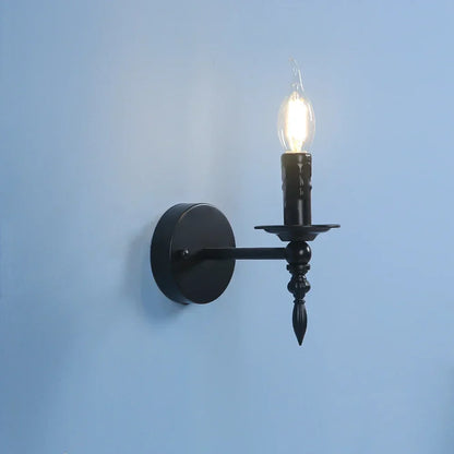 Decorbites™ Eisenkunst-Wandlampe: Retro-Schwarze Kerzen-LED-Wandleuchten für Wohnzimmer, Nachttisch & Flur